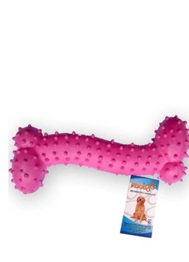 Fekrix Dog Toy Curvy Bone with Spike Pink Small